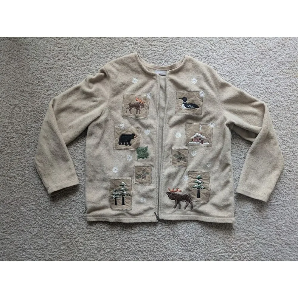 Croft & Barrow Cottagecore Zip Up Sz XL